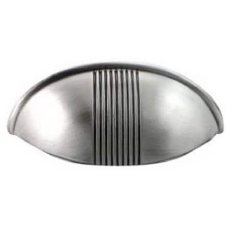 Strategic Brands 2.5 in. Center to Center 3.25 in. Satin Antique Chrome Striped Pin Bull 13621